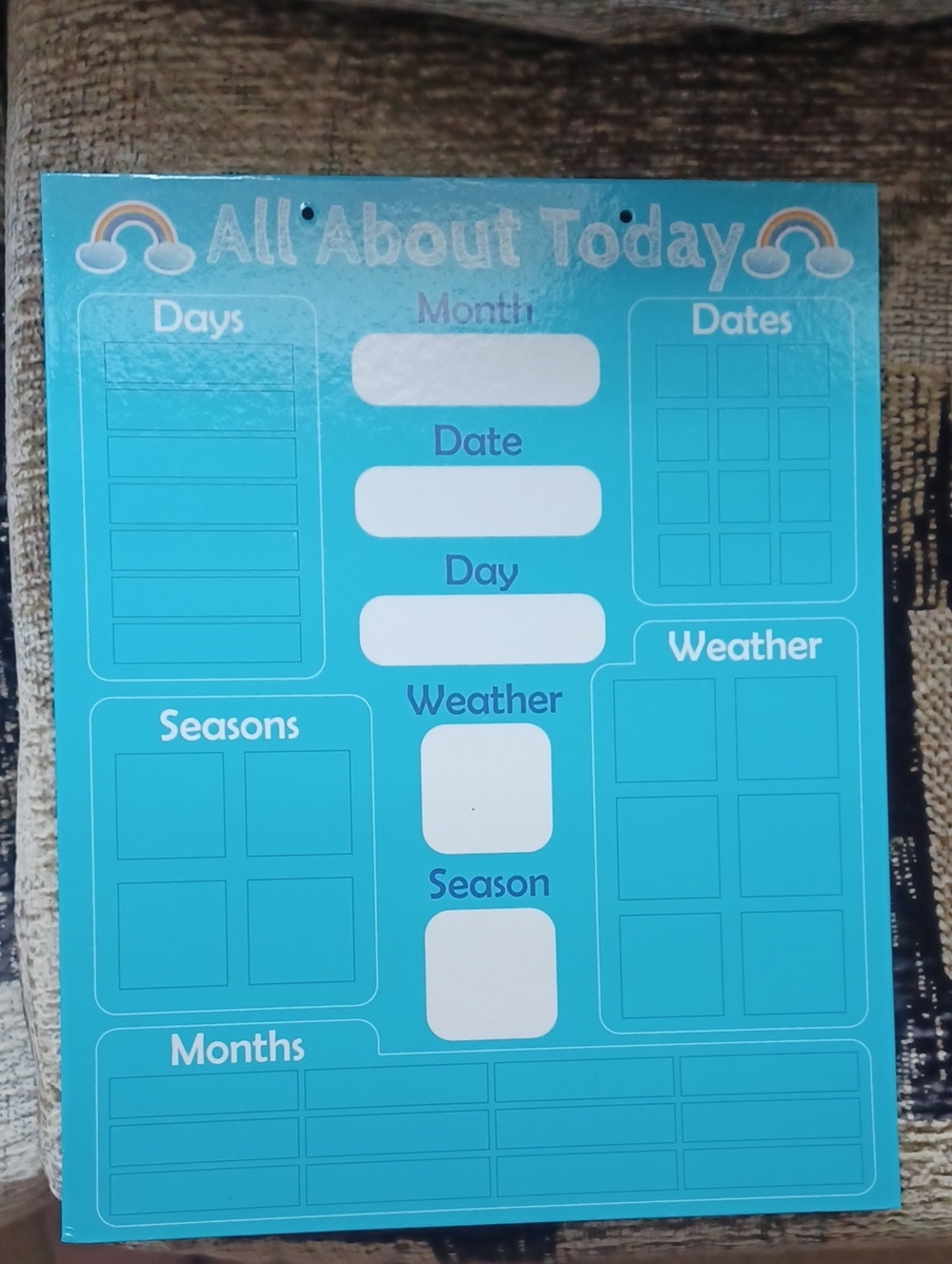 4/$30 New Educational Weather and Date Chart (Magnets NOT Included)